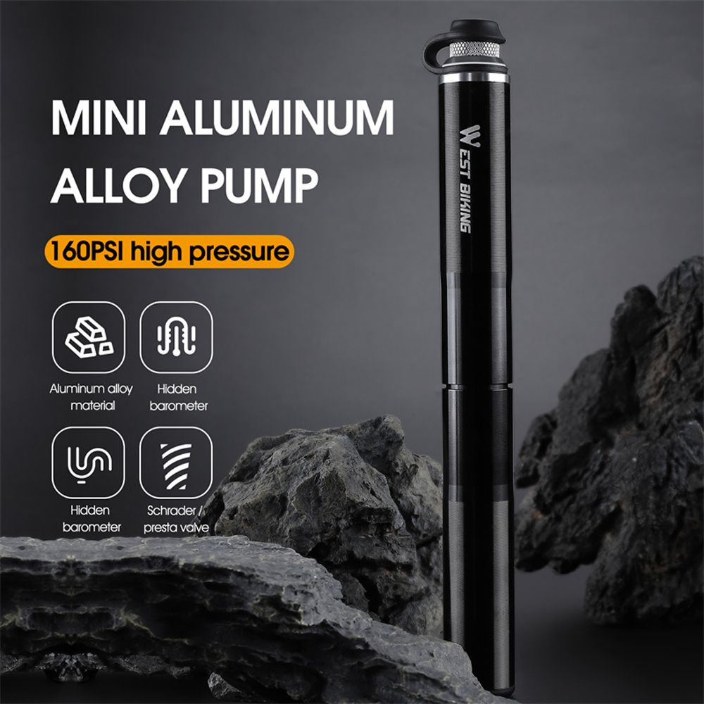 Aluminum Alloy 130PSI Foot Bicycle Tire Pump Portable