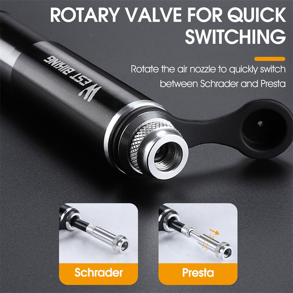 Aluminum Alloy 130PSI Foot Bicycle Tire Pump Portable