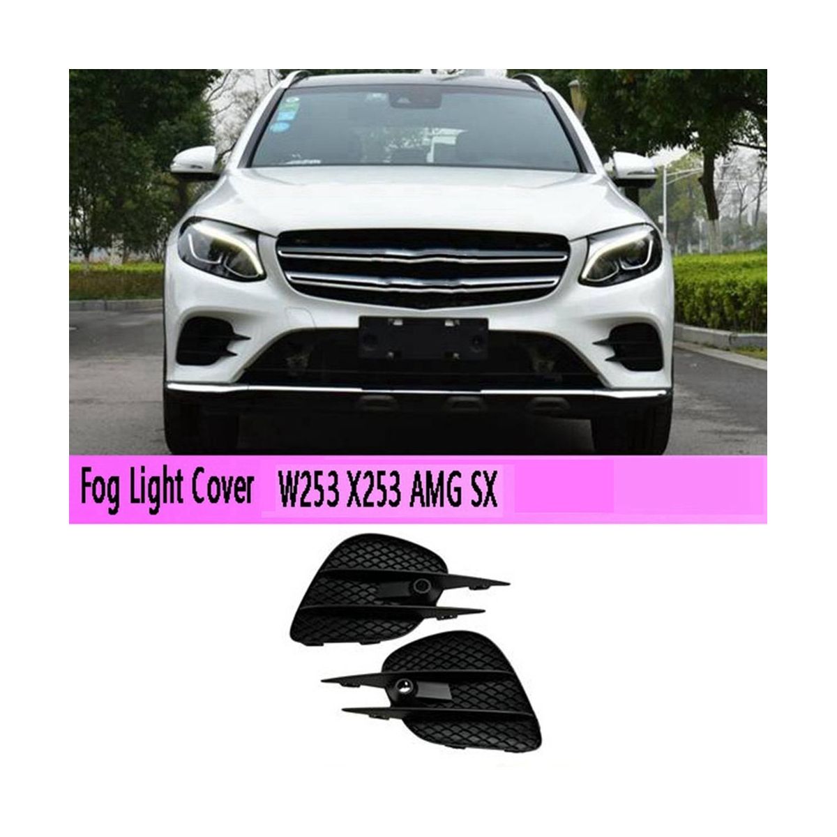Car Left Front Bumper Fog Light Grille Cover Fog Light Cover Trim A2538853500 for Mercedes-Benz GLC W253 X253 AMG SX