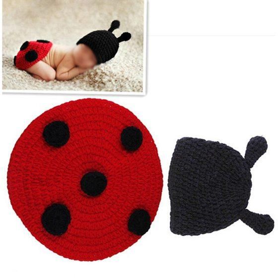 Ladybug Baby Costume Prop Beanie Animal Hat Cap 0-6 Months