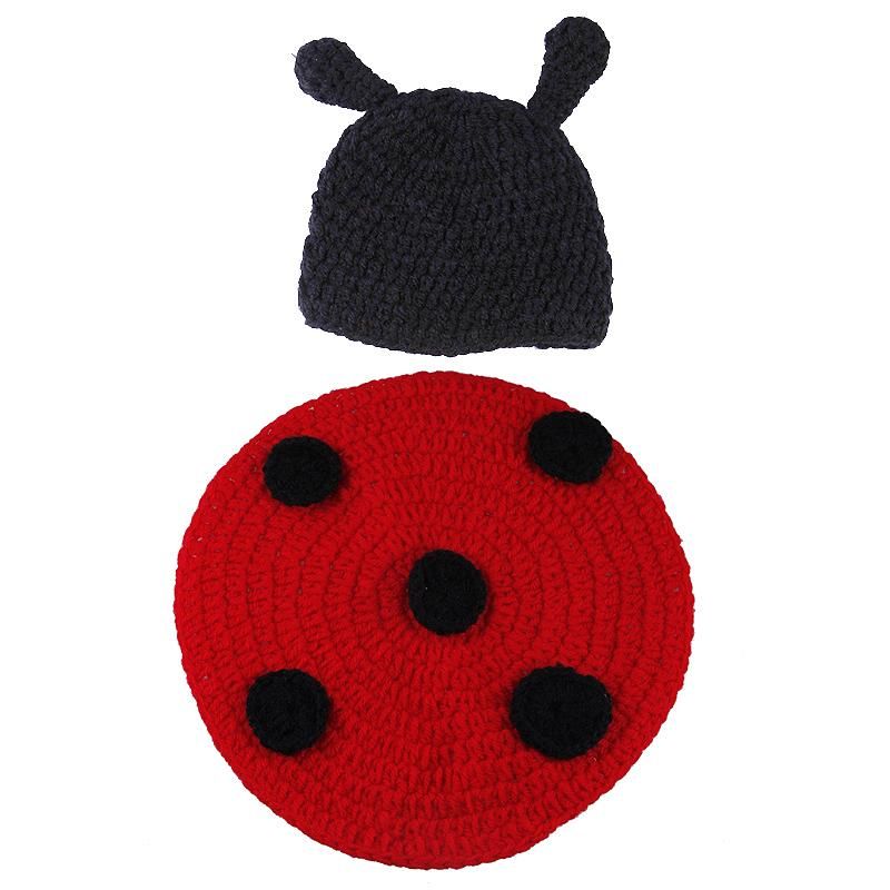 Ladybug Baby Costume Prop Beanie Animal Hat Cap 0-6 Months