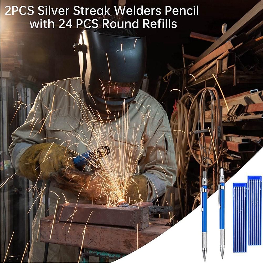 Welders Pencil with 12Pcs Round Refills, 2.0 mm for Pipe
