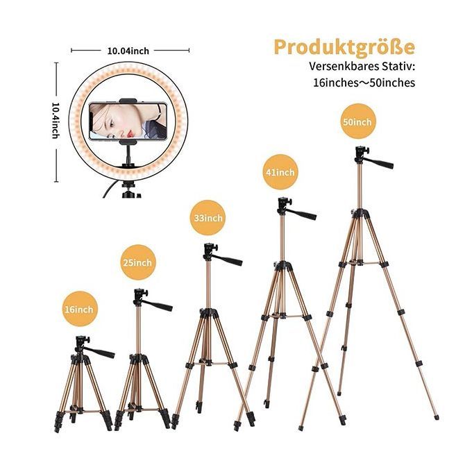 10inch RGB Ring Light Atmosphere Light Camera Tripod Mobile Phone Holder Studio Live Portable