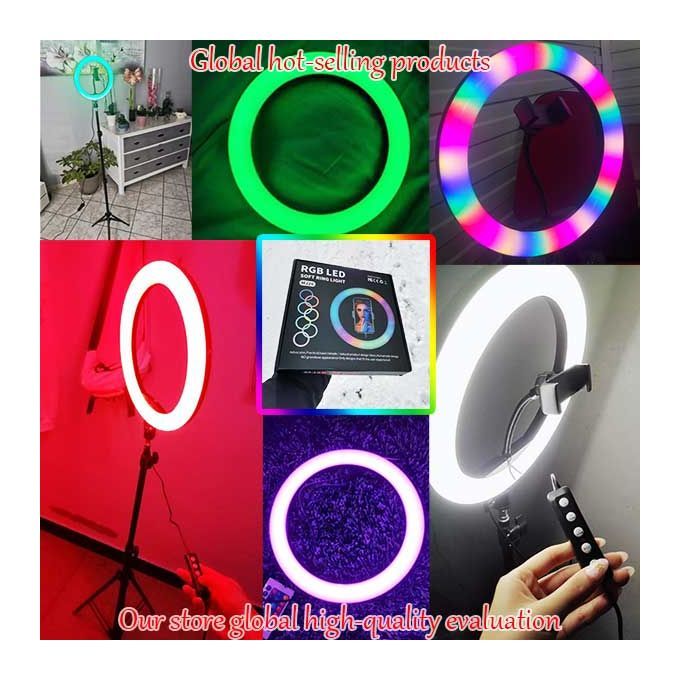 10inch RGB Ring Light Atmosphere Light Camera Tripod Mobile Phone Holder Studio Live Portable