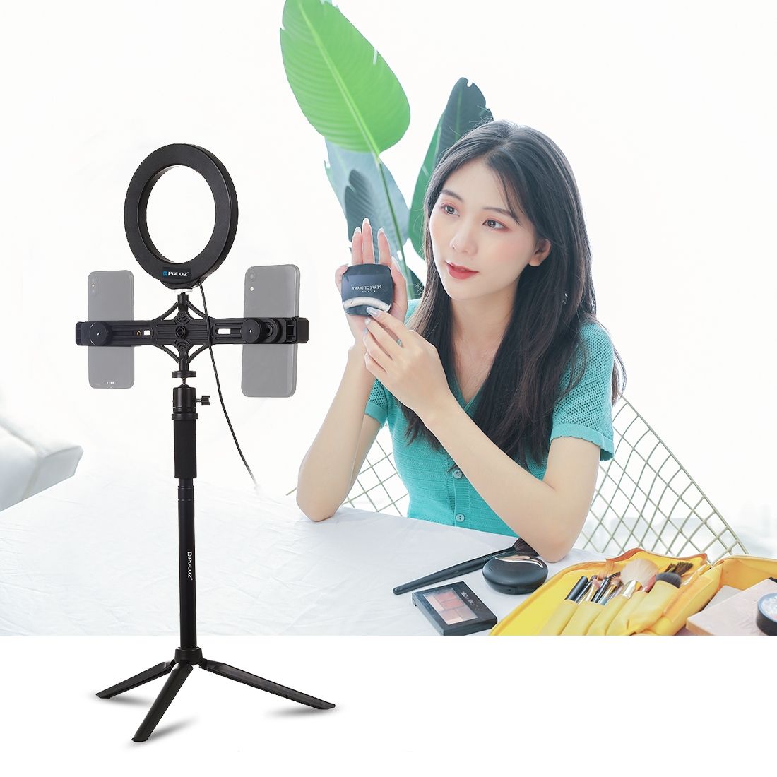 PULUZ  Handheld Adjustable Aluminum Alloy Tripod Mount Monopod Extension Central Shaft Rod