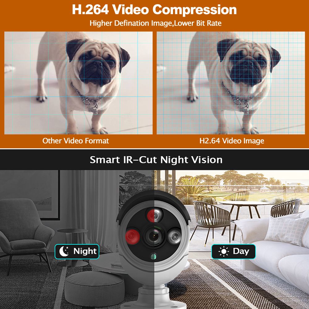 1080P POE IP Camera Outdoor Waterproof Home Security Camera