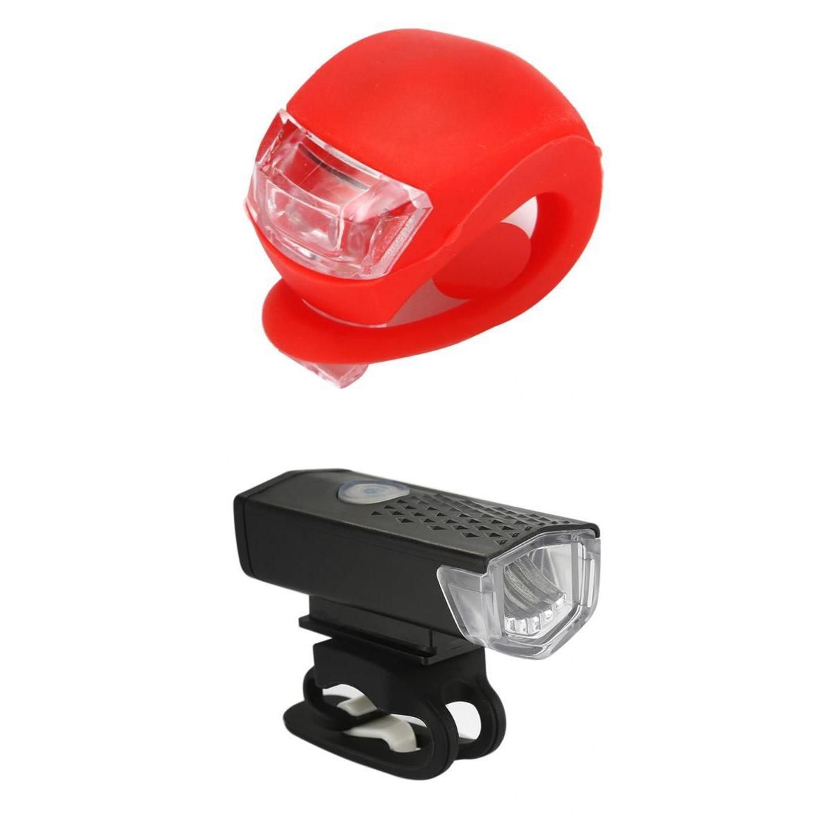 2Pcs USB Set Rear Headlight Lamp Handlebar Flashlight