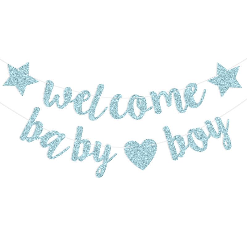 Blue Color Baby Shower Oh Baby Welcome Baby Boy Gender Reveal Party-blue Baby