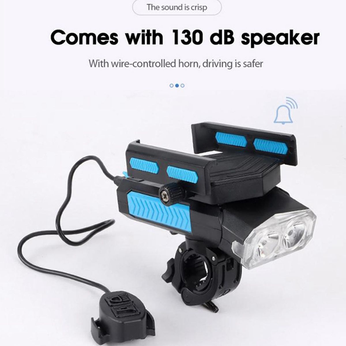 5 In 1 Bicycle Light Bicycle Phone Mount Bicycle Black Blue 2000mA