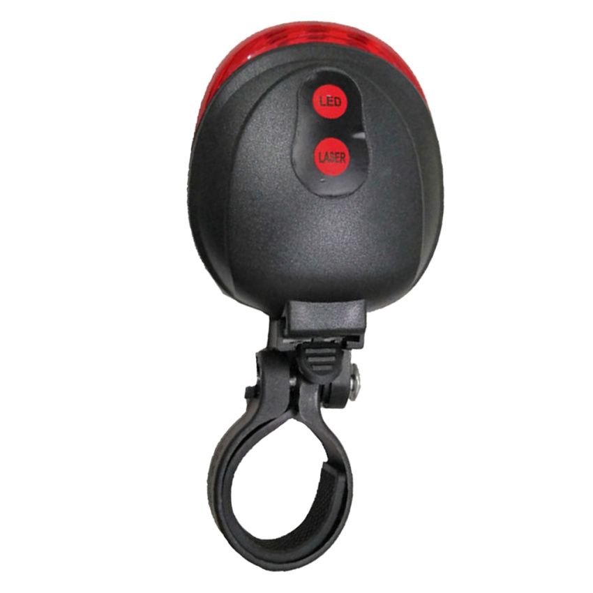 Compact Bike Laser Light 5-LED Back Taillight Warning Lamp Safety Gear
