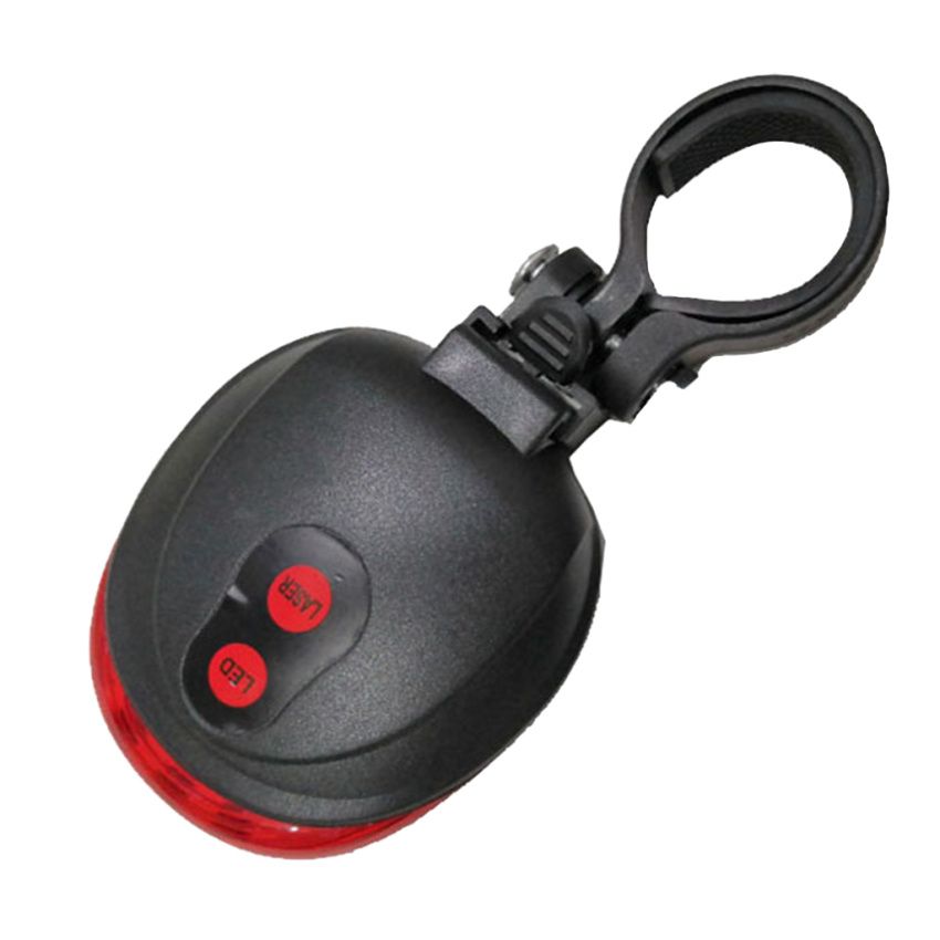 Compact Bike Laser Light 5-LED Back Taillight Warning Lamp Safety Gear