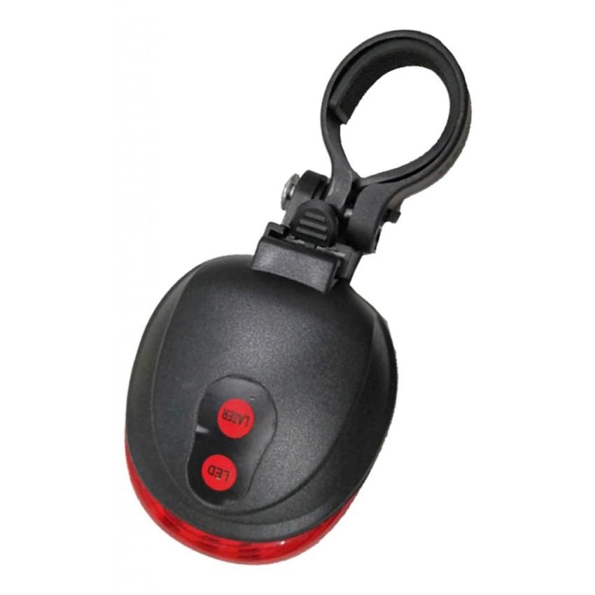 Compact Bike Laser Light 5-LED Back Taillight Warning Lamp Safety Gear