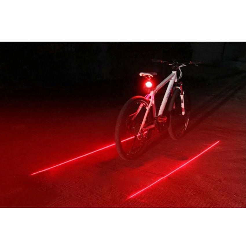 Compact Bike Laser Light 5-LED Back Taillight Warning Lamp Safety Gear