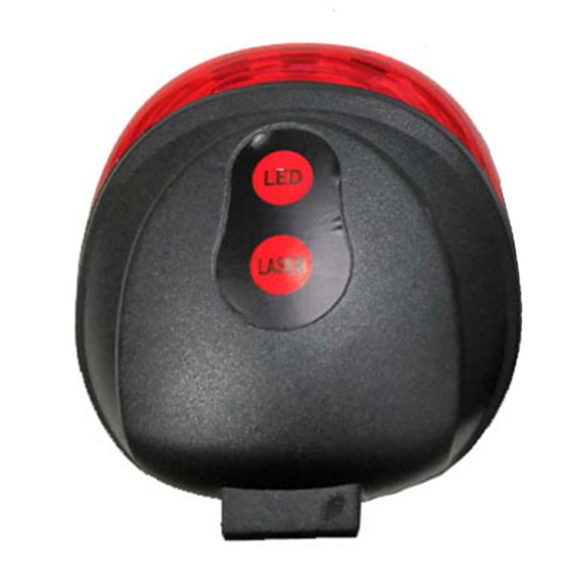 Compact Bike Laser Light 5-LED Back Taillight Warning Lamp Safety Gear