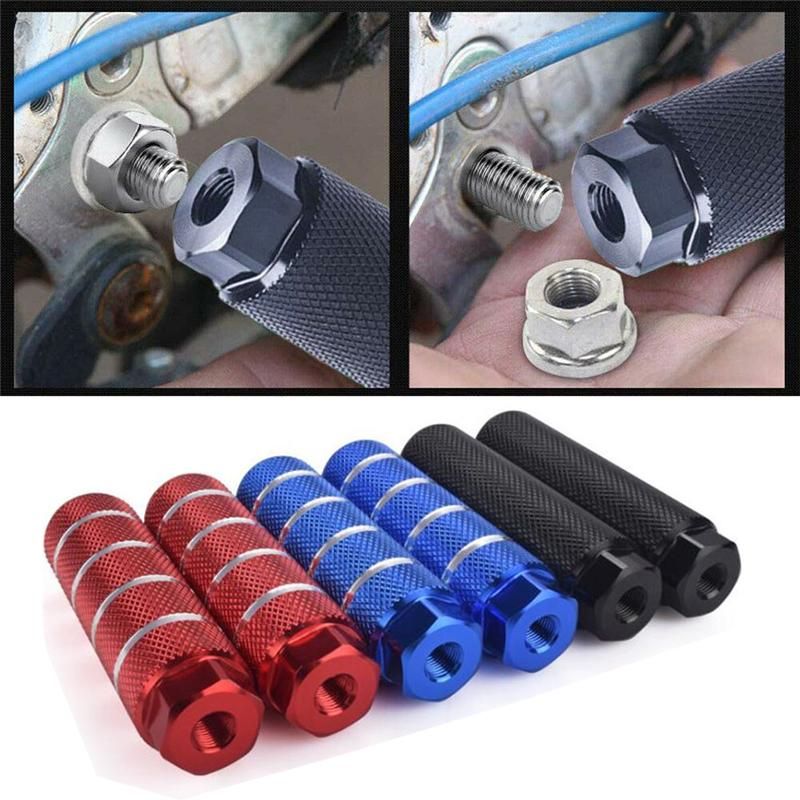 2Pcs Aluminum Nonslip MTB Bike Bicycle Axle Pedal Non-slip Front Rear Axle Foot Pegs Bicycle Socle Pedal Bike Accessories