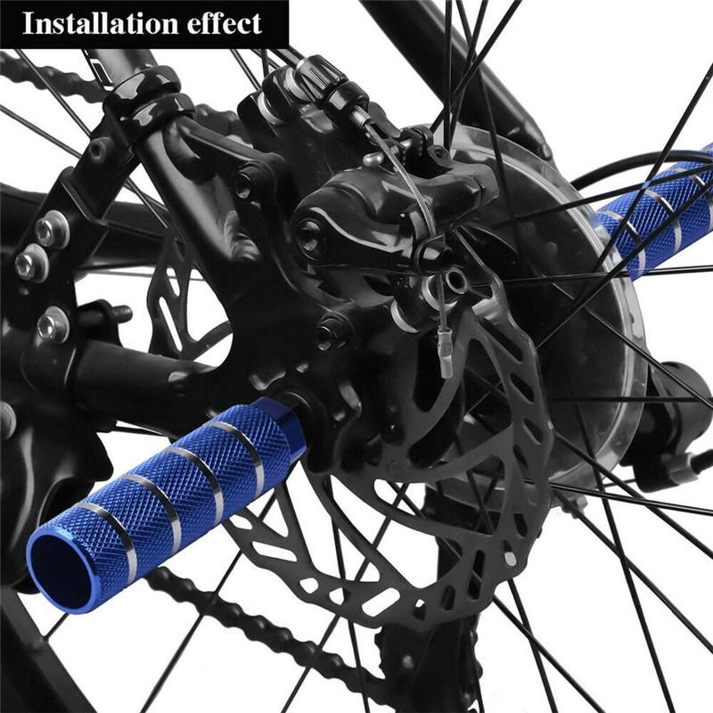 2Pcs Aluminum Nonslip MTB Bike Bicycle Axle Pedal Non-slip Front Rear Axle Foot Pegs Bicycle Socle Pedal Bike Accessories