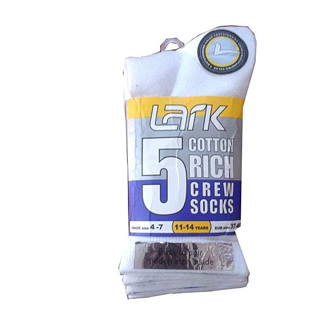 White Socks Superior Back To School Cotton-PACK COLOR DIFFERS- 5 IN 1
