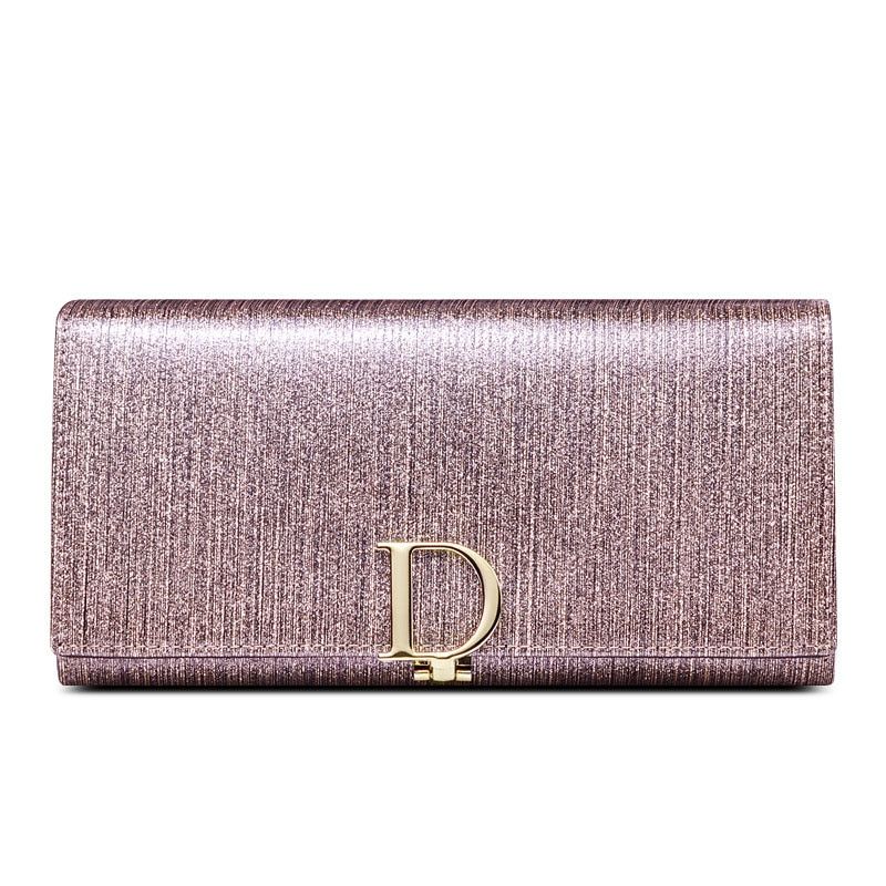 Wallet Women  Leather Long 3 Fold Cellphone Purse Female Clutch Ladies Wallets Cow Leather Big Capacity Coin Money Bag-Light Gold