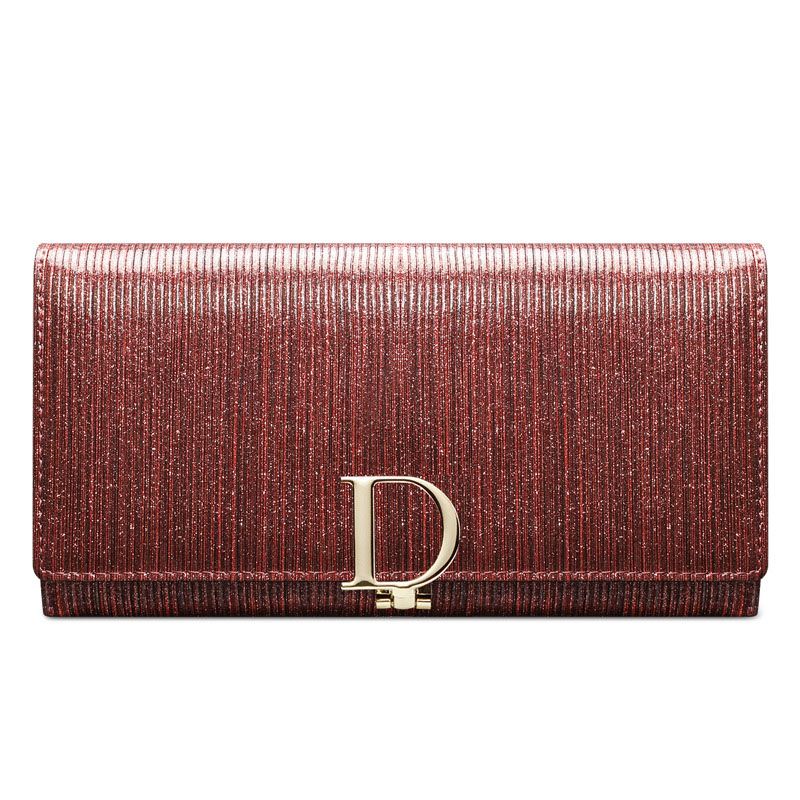 Wallet Women  Leather Long 3 Fold Cellphone Purse Female Clutch Ladies Wallets Cow Leather Big Capacity Coin Money Bag-Light Gold