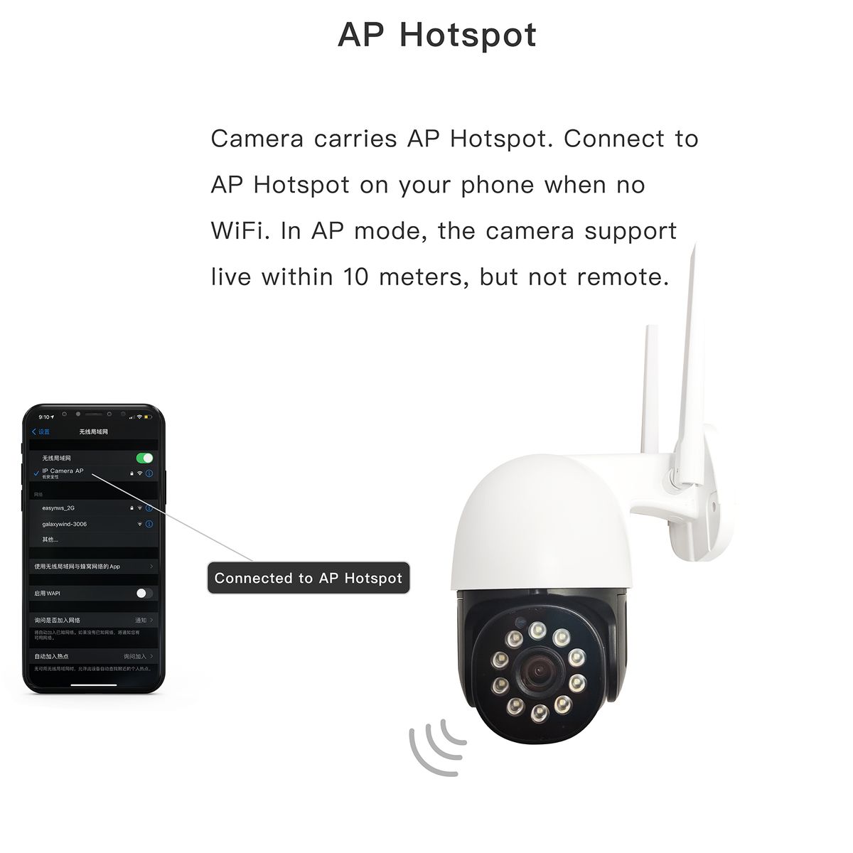 Home Security Camera Baby Monitor Camera Wall Mount 3MP HD