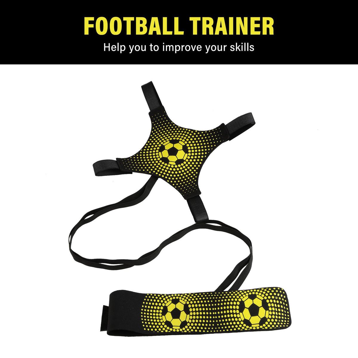 Football Trainer Solo Practice Training Strap Adjustable Throw Kick Volleyball Rugby Training Strap Skill Improving