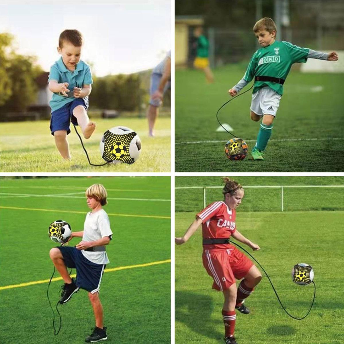Football Trainer Solo Practice Training Strap Adjustable Throw Kick Volleyball Rugby Training Strap Skill Improving