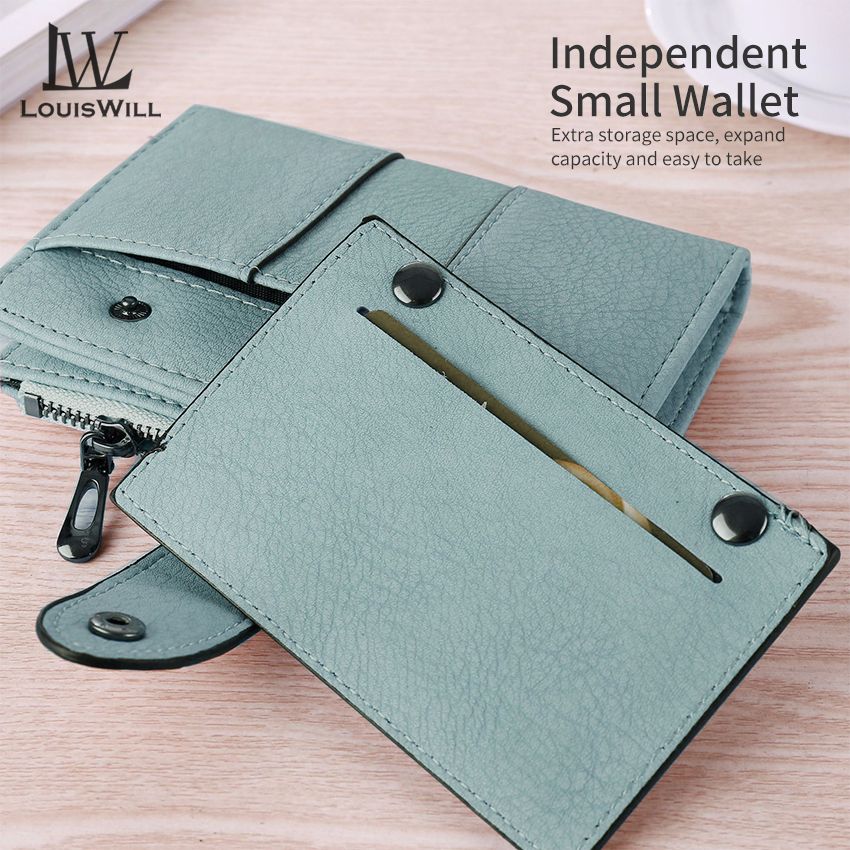 LouisWill Women Fashion Frosted Wallets Three-fold Handbags