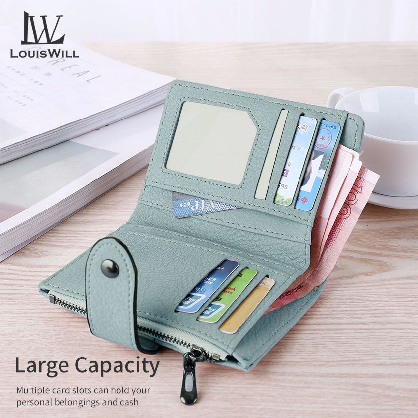 LouisWill Women Fashion Frosted Wallets Three-fold Handbags