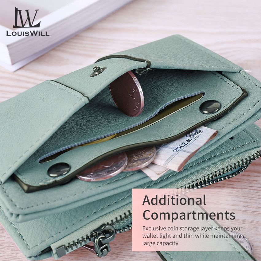 LouisWill Women Fashion Frosted Wallets Three-fold Handbags