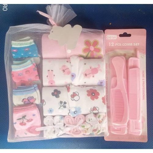 Child Of Mine Baby Sleepsuit, Socks Wash Cloth, And Comb Set