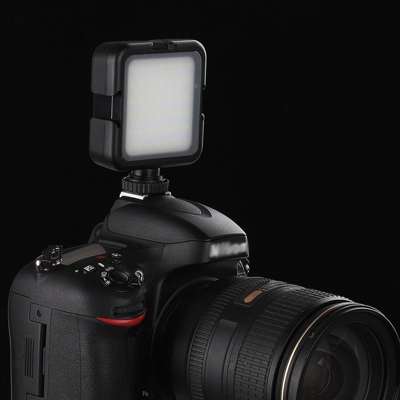Portable Fill Light With 42-LED Mini Lamp Beads 6000K-Black