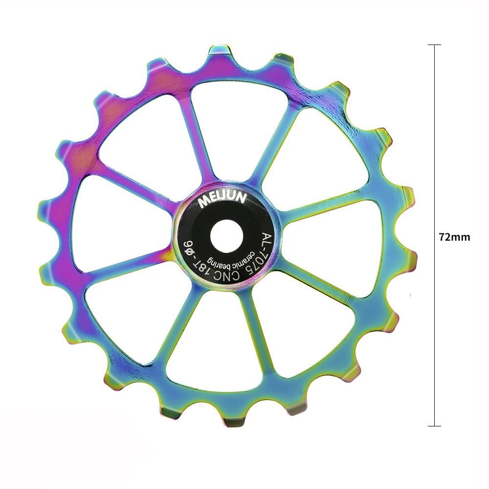 18T Bicycle Rear Derailleur Pulley Ceramic Bearing Jockey Wheel AL-7075 CNC Bike Guide Roller 4mm/5mm/6mm for Road Bike Mountain Bike BMX