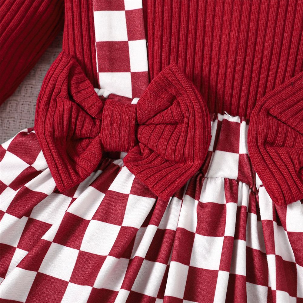 0-24 Months Newborn Baby Girl Ribbed Red Bodysuit+ Headwear