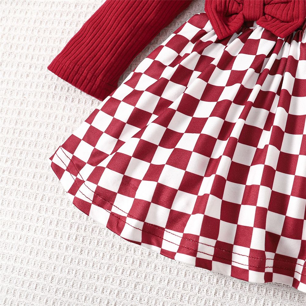 0-24 Months Newborn Baby Girl Ribbed Red Bodysuit+ Headwear