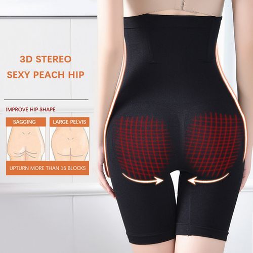 (Black-Quantum)Flarixa Plus Size Safety Shorts Shaping Shaper Underwear Seamless Women's Panties High Waist Flat Belly Boxers Spandex Shorts DOU