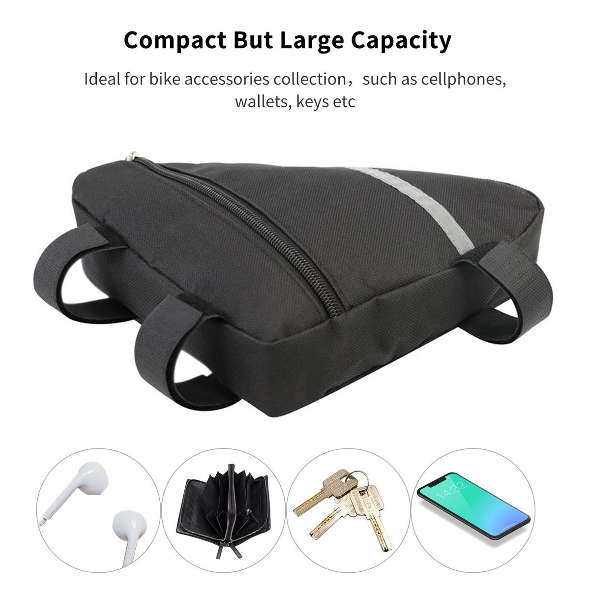 Frame Bike Bag Front Tube Triangled Pouch Bag Saddle Pouch