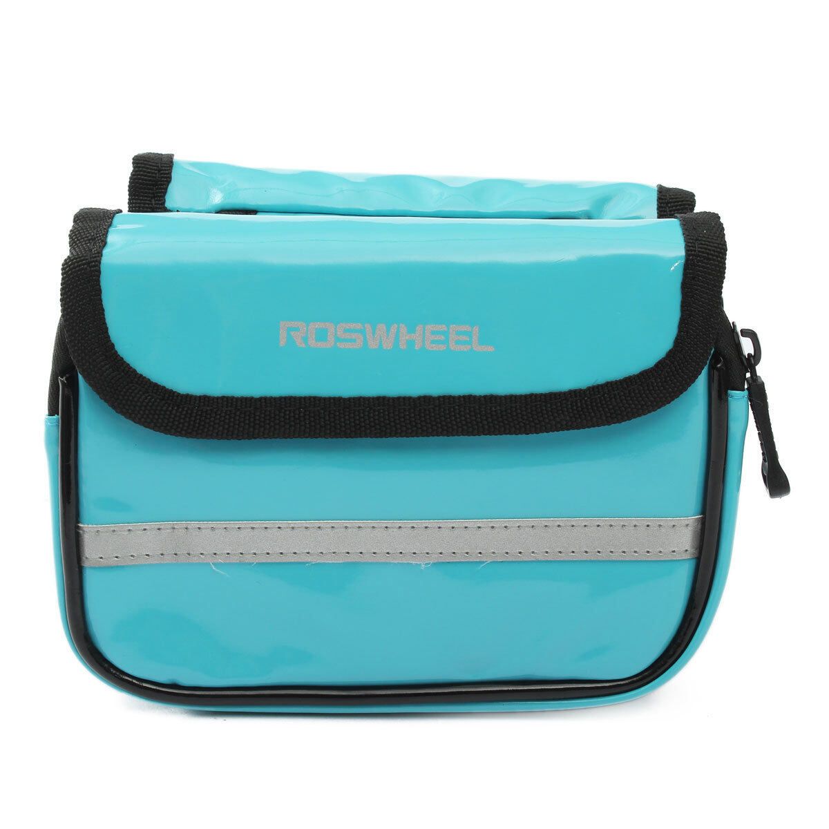 Cellphone Waterproof Riding Front Frame Leather Bags Blue Turquoise Blue