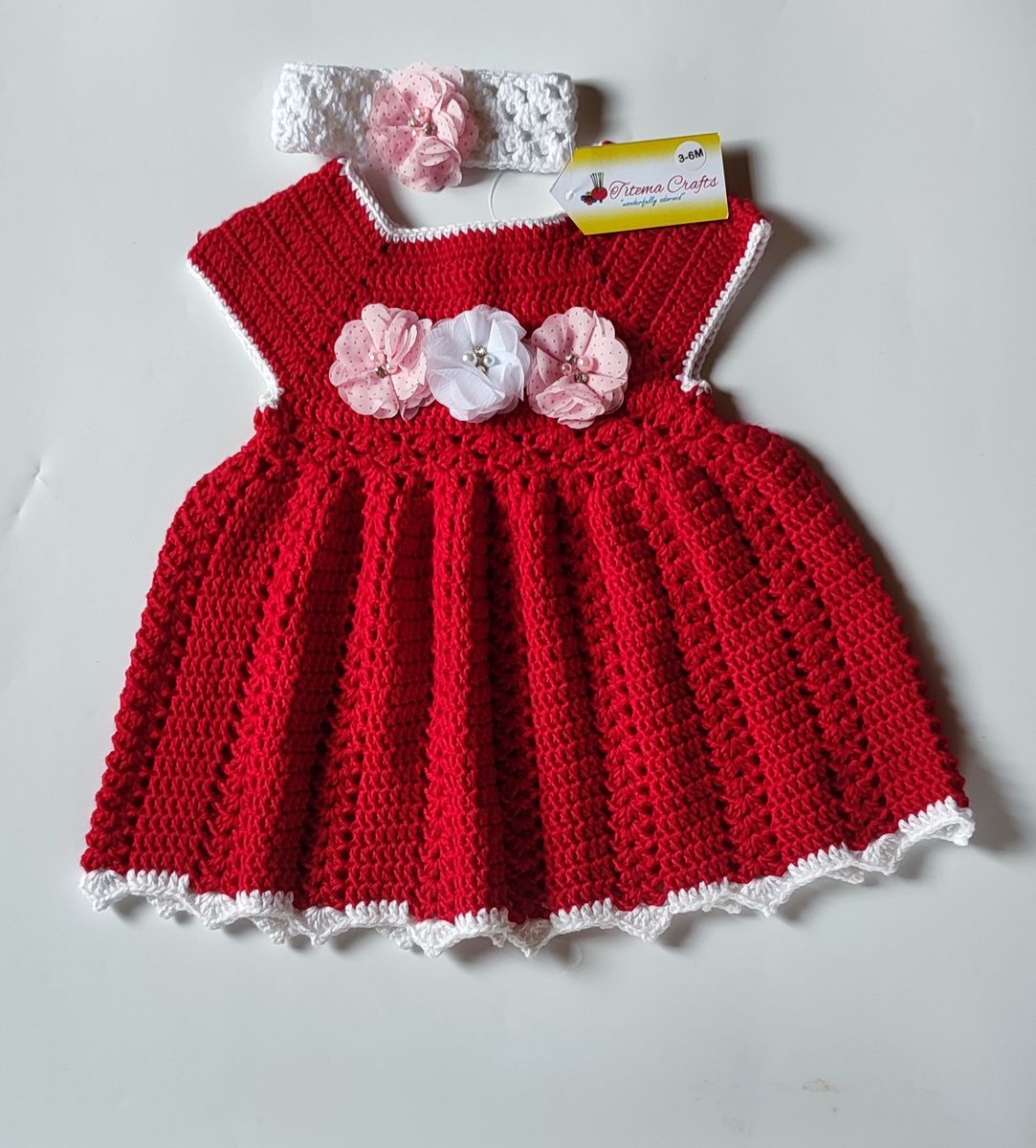 Crochet  'Abigail' Baby Dress Set