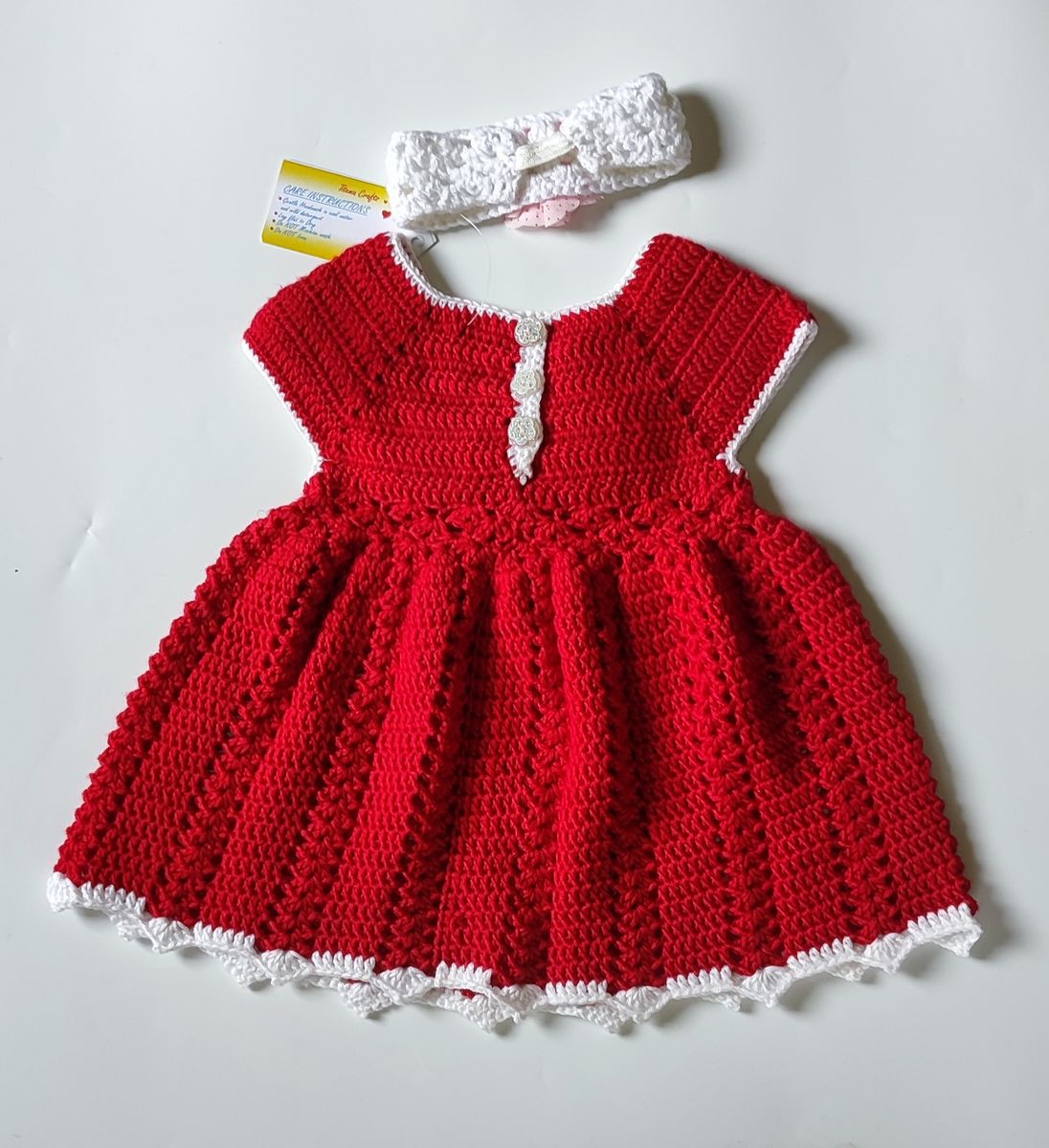 Crochet  'Abigail' Baby Dress Set