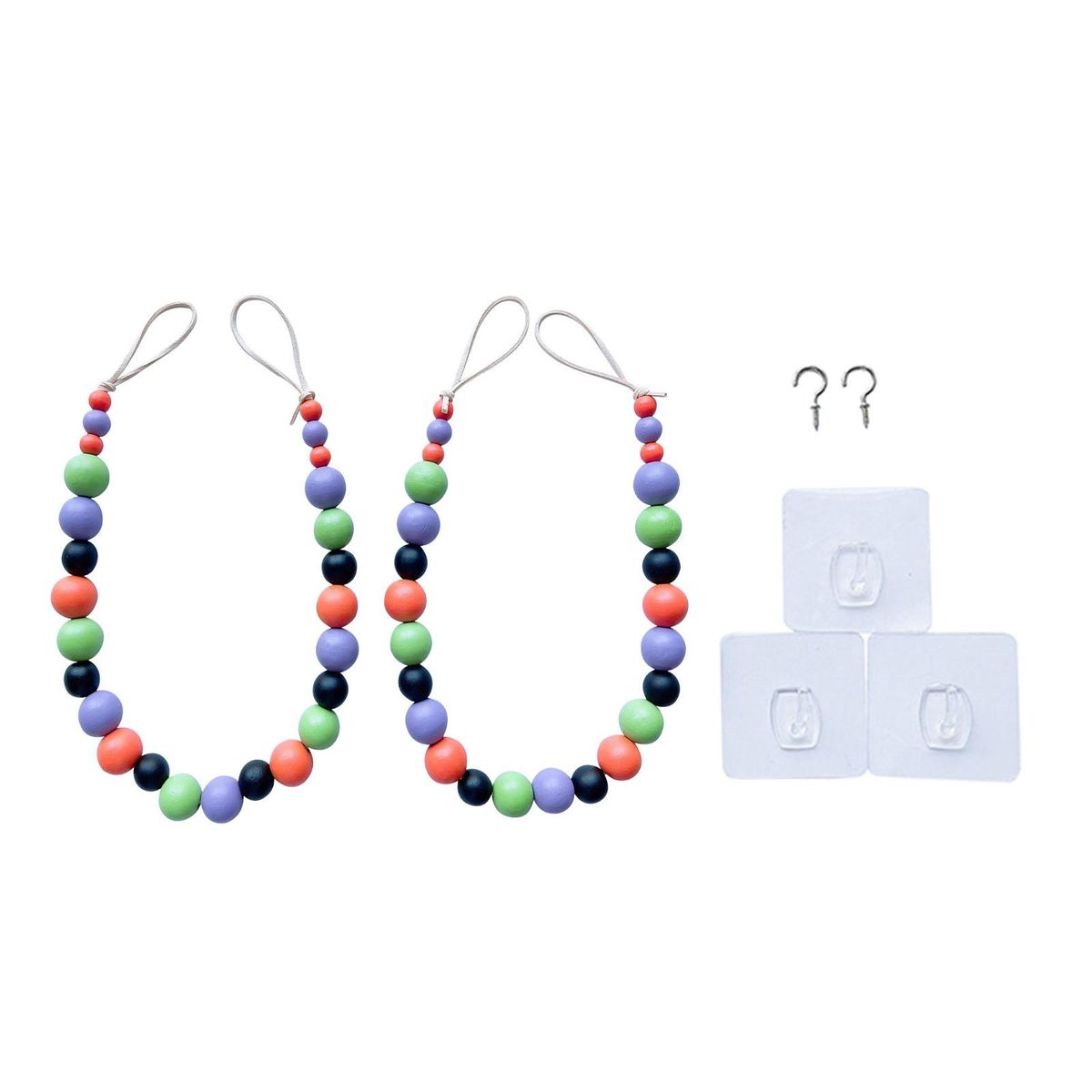Boho Wooden Bead Curtain Tie Back Home Office Decoration Colorful 1