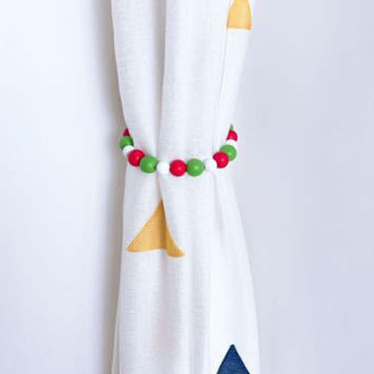 Boho Wooden Bead Curtain Tie Back Home Office Decoration Colorful 1
