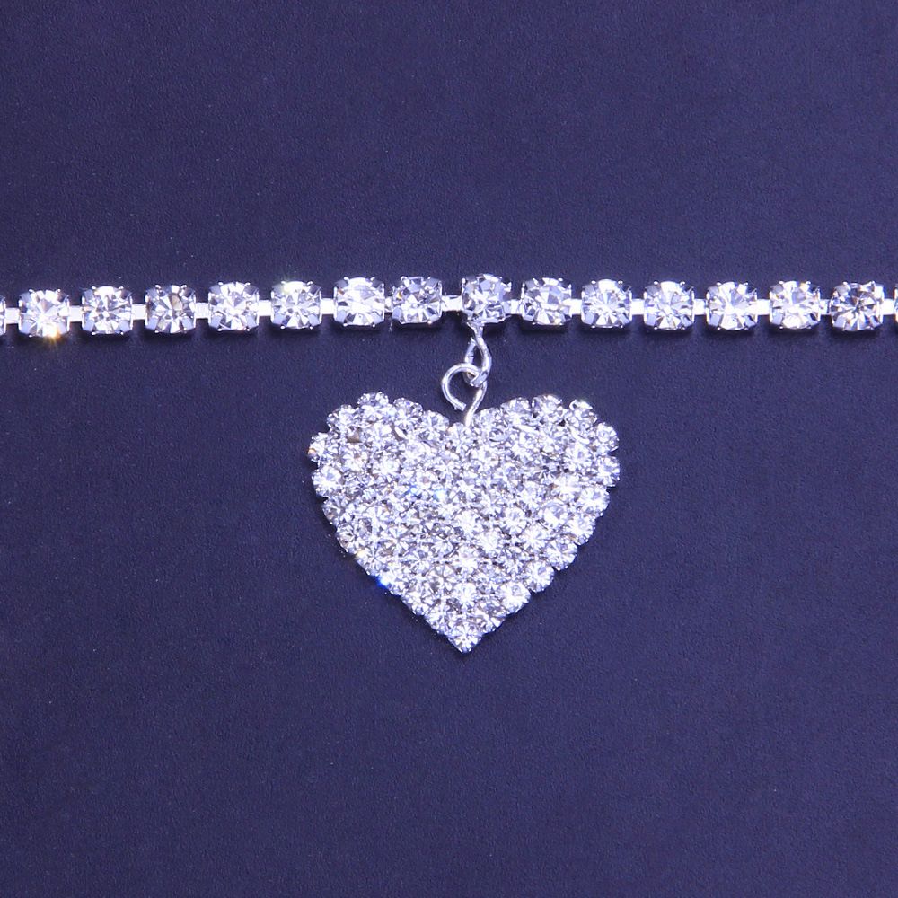 Heart Anklets Women Beach Barefoot Jewelry Non Fade Adjustable Pendant Silver