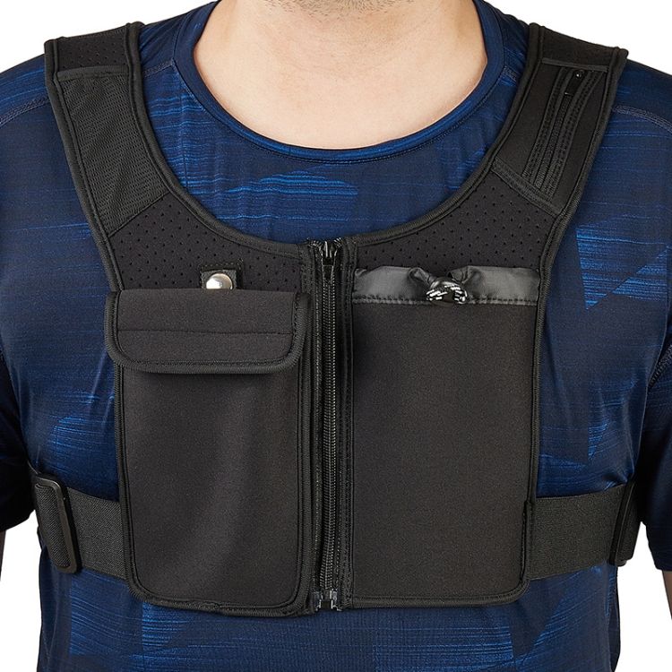 Double Pocket Running Chest Bag Vest Bag MK-119 Black