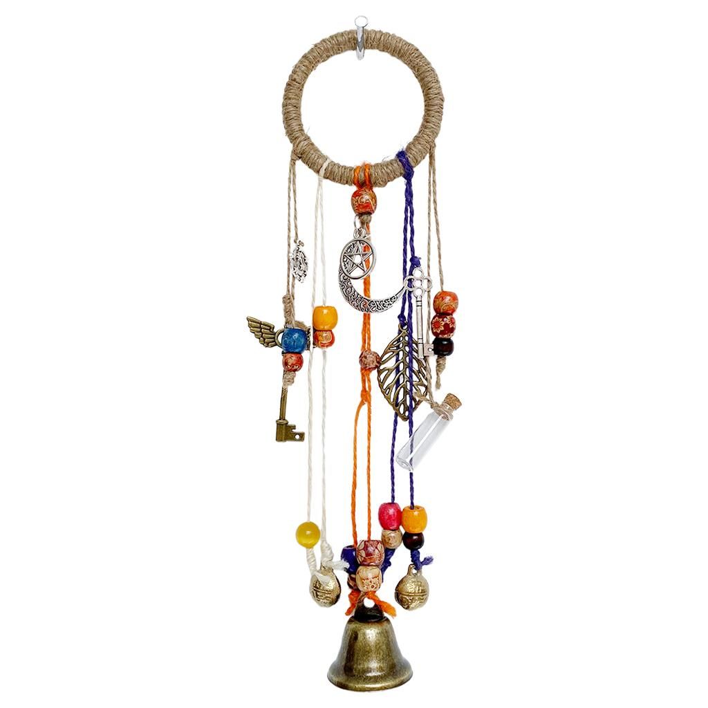 Witch Bell Wind Chime Rope Weave Opal Art Twine For Patio Decoration