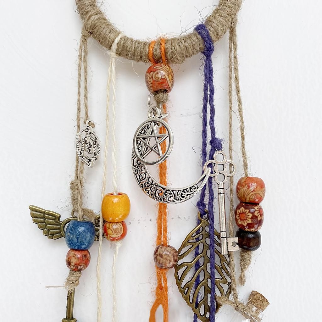 Witch Bell Wind Chime Rope Weave Opal Art Twine For Patio Decoration