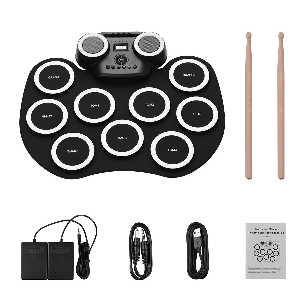 Portable Roll-up Electronic Drum Pad Silicon Digital Drum