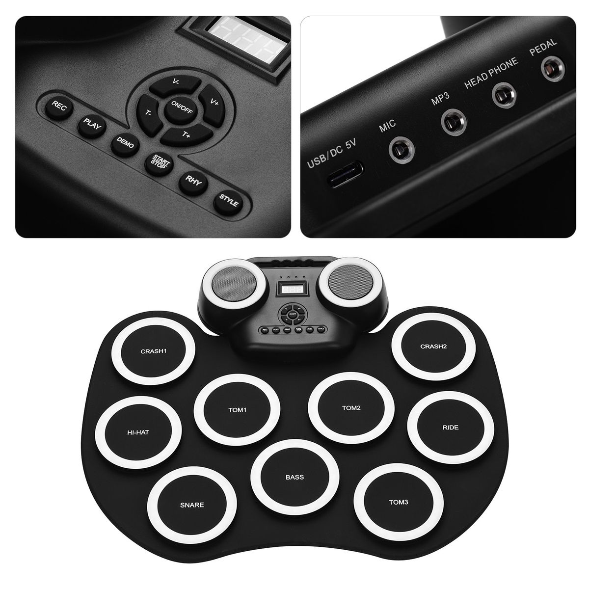 Portable Roll-up Electronic Drum Pad Silicon Digital Drum