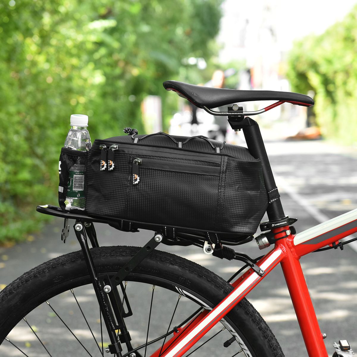 Bike Trunk Bag With Waterproof Rain Cover Bicycle Rear Bag