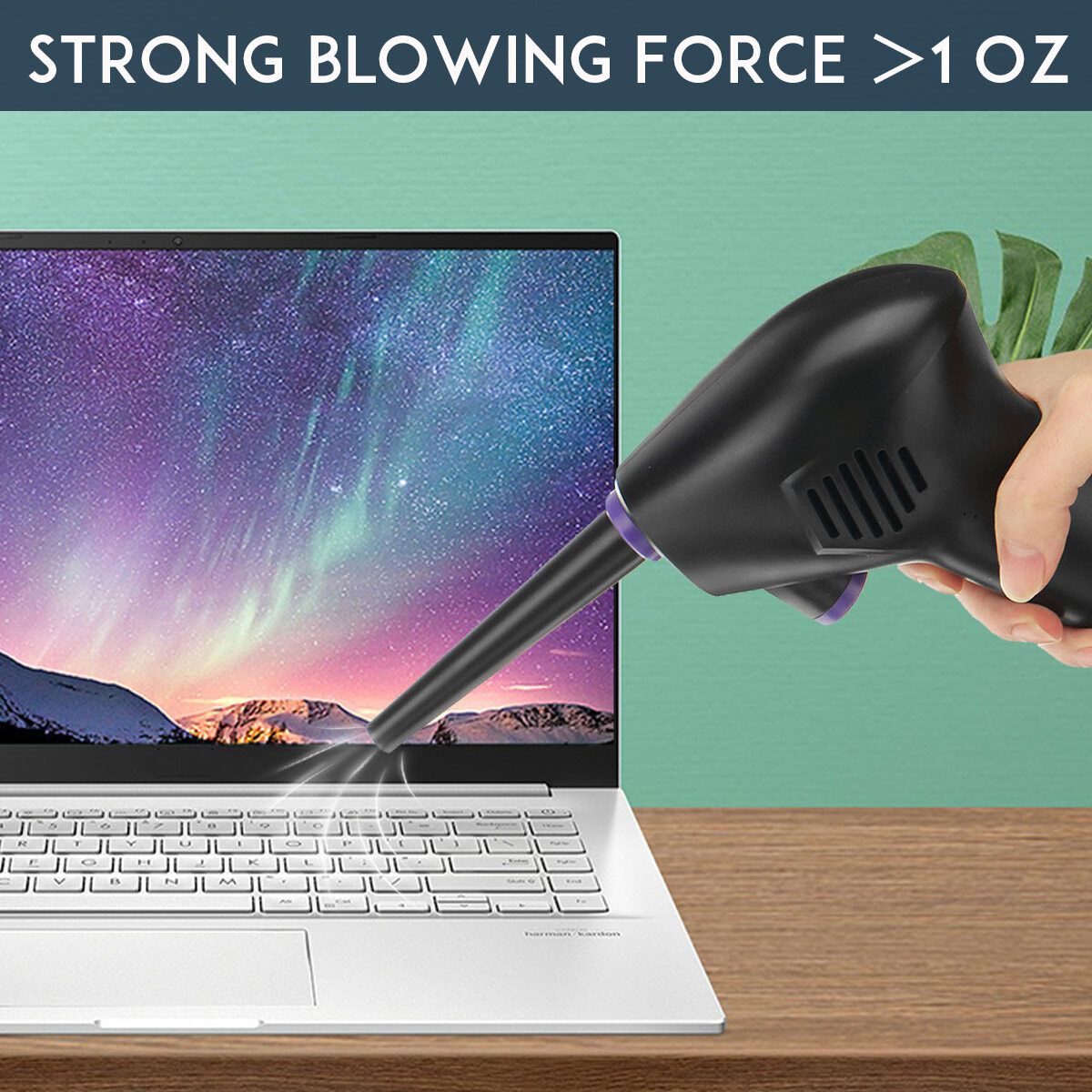 60W Computer Cleaning Cordless Air Duster ,Replaces Compressed Spray Gas Cans Rechargeable Cleaner Blower 6000Mah