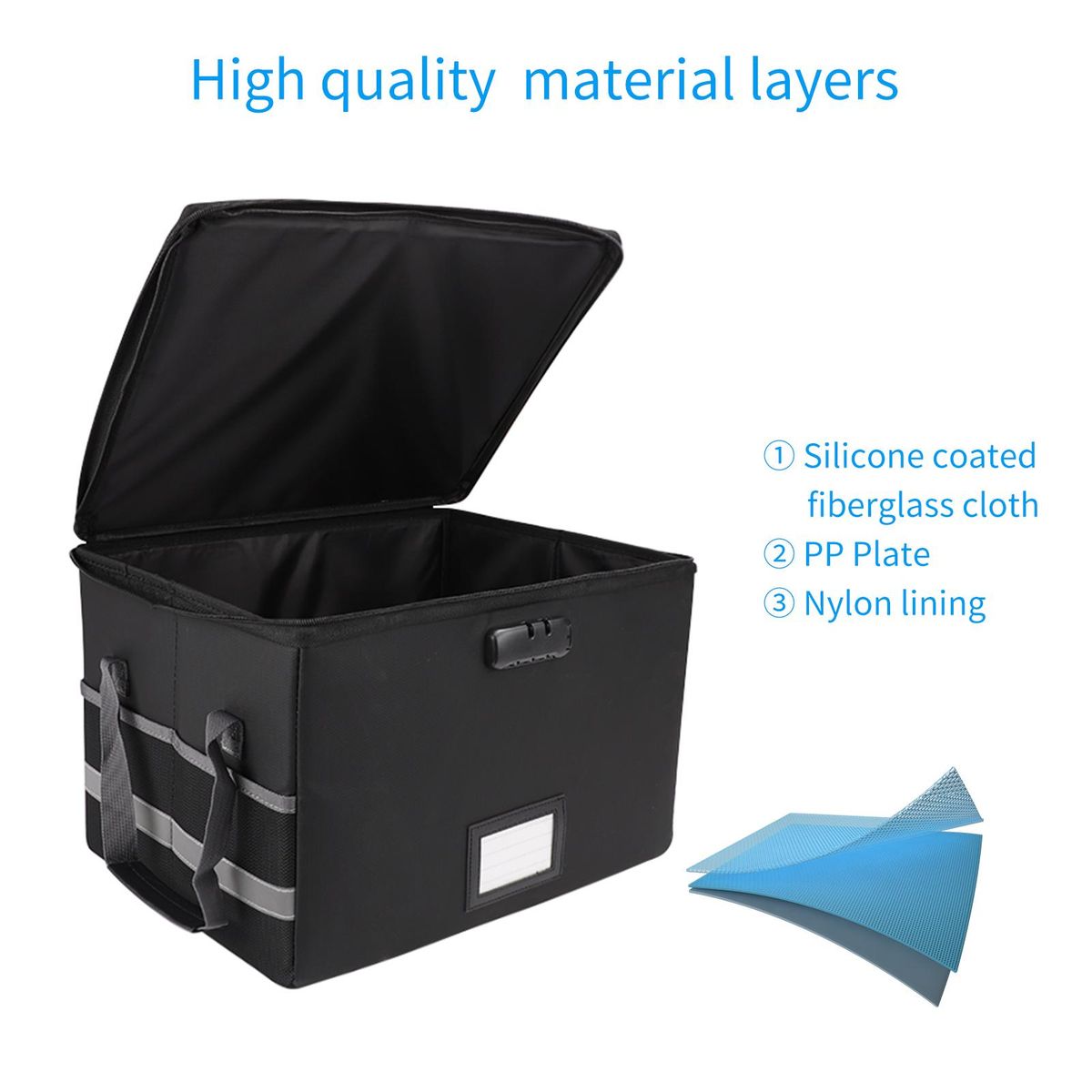 Fireproof Document Bag Fireproof Waterproof Storage Box with Lock Suitable for Hanging Letter/Legal Folder Magazine Files Book Portable Home Office Car Safe Box